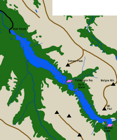 Karte Maligne Lake